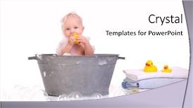  Presentation with baby bath - Amazing presentation theme having time cute happy baby girl backdrop and a white colored foreground