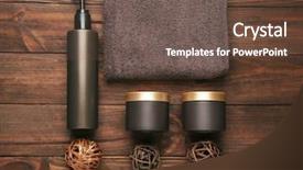  Presentation with spa - Cool new PPT theme with bath towel - beautiful spa composition on wooden backdrop and a tawny brown colored foreground