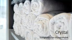  Presentation with luxury hotel - PPT layouts with bath towels at hotel spa background and a light gray colored foreground