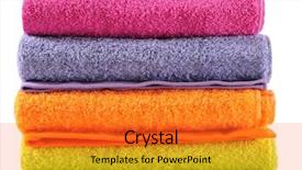  Presentation with bath bombs for mothers - Slide deck with bath towels background and a gold colored foreground