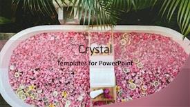  Presentation with flower candles - Presentation design consisting of bath tub with flower background and a coral colored foreground