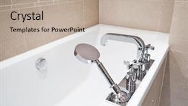  Presentation with tub - PPT layouts featuring bath tub with modern fixtures background and a mint green colored foreground