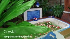  Presentation with spa salon - Cool new theme with interior water treatment plant - bath with flower petals backdrop and a forest green colored foreground