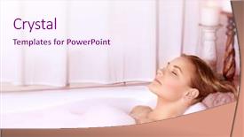  Presentation with luxury resort - Audience pleasing slides consisting of bath with foam enjoying dayspa backdrop and a sky blue colored foreground