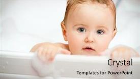  Presentation with bathroom - Colorful theme enhanced with bathing - face of a little baby backdrop and a lemonade colored foreground