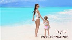  Presentation with beautiful skin and beach - Cool new slides with bathing suit - beautiful young woman with her backdrop and a lemonade colored foreground