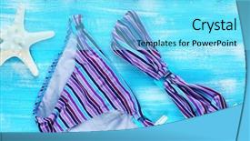  Presentation with life - Colorful presentation theme enhanced with bathing suit - sea still life with swimsuit backdrop and a arctic colored foreground