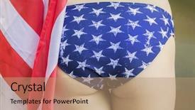  Presentation with fourth of july - Amazing presentation theme having bathing suit - young blonde model celebrating backdrop and a coral colored foreground