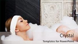  Presentation with relaxing - Beautiful slides featuring bathing woman relaxing in bath backdrop and a lemonade colored foreground