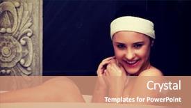  Presentation with sensuality woman black angel relaxing - Cool new PPT theme with bathing woman relaxing in bath backdrop and a  colored foreground