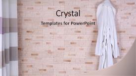  Presentation with brick wall - Cool new slides with bathrobe hanging on brick wall backdrop and a soft green colored foreground