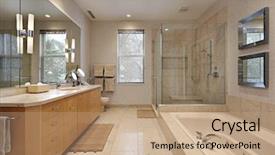  Presentation with oak - Cool new slide deck with bathroom - master bath in luxury home backdrop and a coral colored foreground