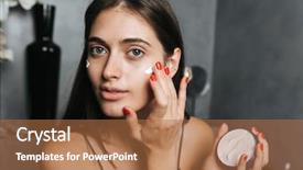  Presentation with haunted house dark horror - Cool new PPT theme with moisturizer - photo of pretty woman backdrop and a coral colored foreground