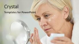  Presentation with anti aging - Slide deck featuring bathroom applying anti-aging background and a coral colored foreground