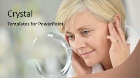  Presentation with anti aging - PPT layouts having bathroom applying anti-aging background and a soft green colored foreground