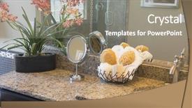 Presentation with mirror - Colorful PPT theme enhanced with bathroom counter top and mirror backdrop and a gray colored foreground