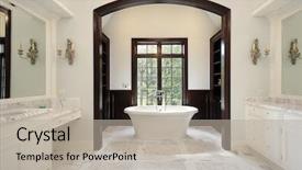  Presentation with tub - Presentation theme enhanced with bathroom design - master bath with separate tub background and a light gray colored foreground