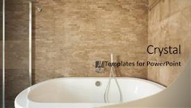  Presentation with tiles - Audience pleasing PPT layouts consisting of bathroom design - modern white bathtub backdrop and a coral colored foreground