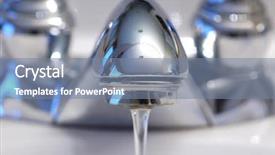 Presentation with water faucet - Presentation theme enhanced with bathroom faucet dripping water background and a seafoam green colored foreground