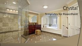  Presentation with music master - PPT layouts with bathroom fixtures - large master bath with arched background and a mint green colored foreground