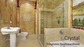  Presentation with luxury - Theme consisting of bathroom fixtures - master bath in luxury home background and a coral colored foreground