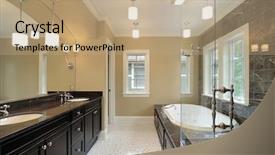  Presentation with tub - Slides featuring bathroom fixtures - master bath in new construction background and a coral colored foreground