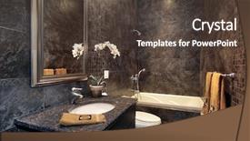  Presentation with powder - Presentation theme having bathroom fixtures - powder room luxury home background and a tawny brown colored foreground
