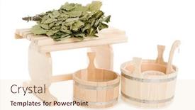  Presentation with traditional wood - PPT theme with hot subject - bathroom items traditional russian bath background and a lemonade colored foreground