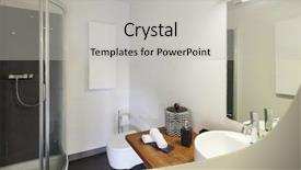  Presentation with apartment - Slide deck consisting of bathroom of a modern apartment background and a light gray colored foreground