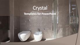  Presentation with nobody - Beautiful slide deck featuring bathroom of a modern apartment backdrop and a  colored foreground