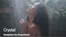  Presentation with sexy girl - PPT layouts enhanced with bathroom portrait of fashion model background and a dark gray colored foreground