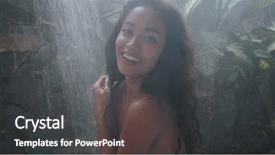  Presentation with sexy girl - Beautiful PPT layouts featuring bathroom portrait of fashion model backdrop and a dark gray colored foreground
