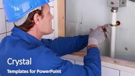  Presentation with pipes - PPT layouts with bathroom renovation - checking the pipes background and a ocean colored foreground