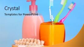  Presentation with bathroom - PPT theme with bathroom-set-on-blue-background background and a light blue colored foreground