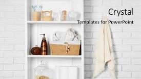  Presentation with bathroom - Theme with bathroom set with towels toothbrushes background and a light gray colored foreground