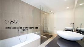  Presentation with apartment - Amazing slides having bathroom shower - beautiful new apartment backdrop and a light gray colored foreground