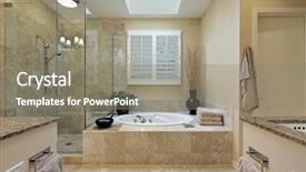  Presentation with luxury - PPT theme with bathroom shower - luxury master bath with skylight background and a gray colored foreground