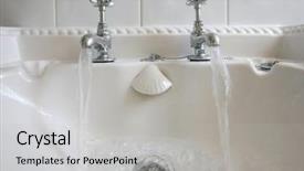  Presentation with water utility - Colorful theme enhanced with bathroom taps with running water backdrop and a light gray colored foreground