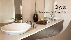  Presentation with earthy - Presentation theme having bathroom with double round basin background and a soft green colored foreground