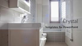  Presentation with tile - Slides with bathroom-with-gray-tile-covering background and a  colored foreground