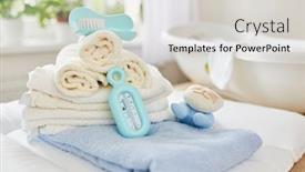  Presentation with baby bath - PPT theme enhanced with temperature - bathroom with towels and bath background and a light gray colored foreground