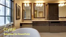  Presentation with counters - Cool new PPT theme with bathroom with tub and granite counters backdrop and a tawny brown colored foreground