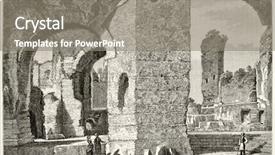  Presentation with ancient ruins - Beautiful presentation theme featuring baths of caracalla ruins old backdrop and a gray colored foreground