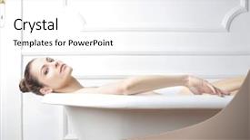 Presentation with bath bombs for mothers - Beautiful PPT layouts featuring bathtub - resting in the bath backdrop and a white colored foreground