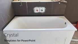  Presentation with renovation - Slide set featuring bathtub-in-the-bathroom background and a light gray colored foreground