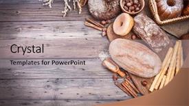  Presentation with fresh bread subway food - Amazing theme having cake bakery - fresh crispy breads baking backdrop and a light gray colored foreground