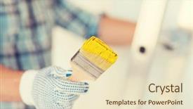  Presentation with repair - Presentation design enhanced with batiment - repair building and home concept background and a lemonade colored foreground