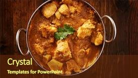  Presentation with indian food chicken curry dish - Amazing theme having batli dish with indian backdrop and a tawny brown colored foreground