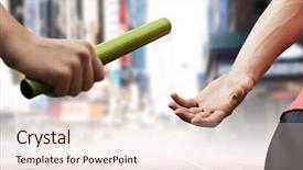  Presentation with athletes - Amazing presentation having baton during relay race backdrop and a lemonade colored foreground