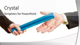  Presentation with race - Amazing presentation design having baton in a relay race backdrop and a white colored foreground